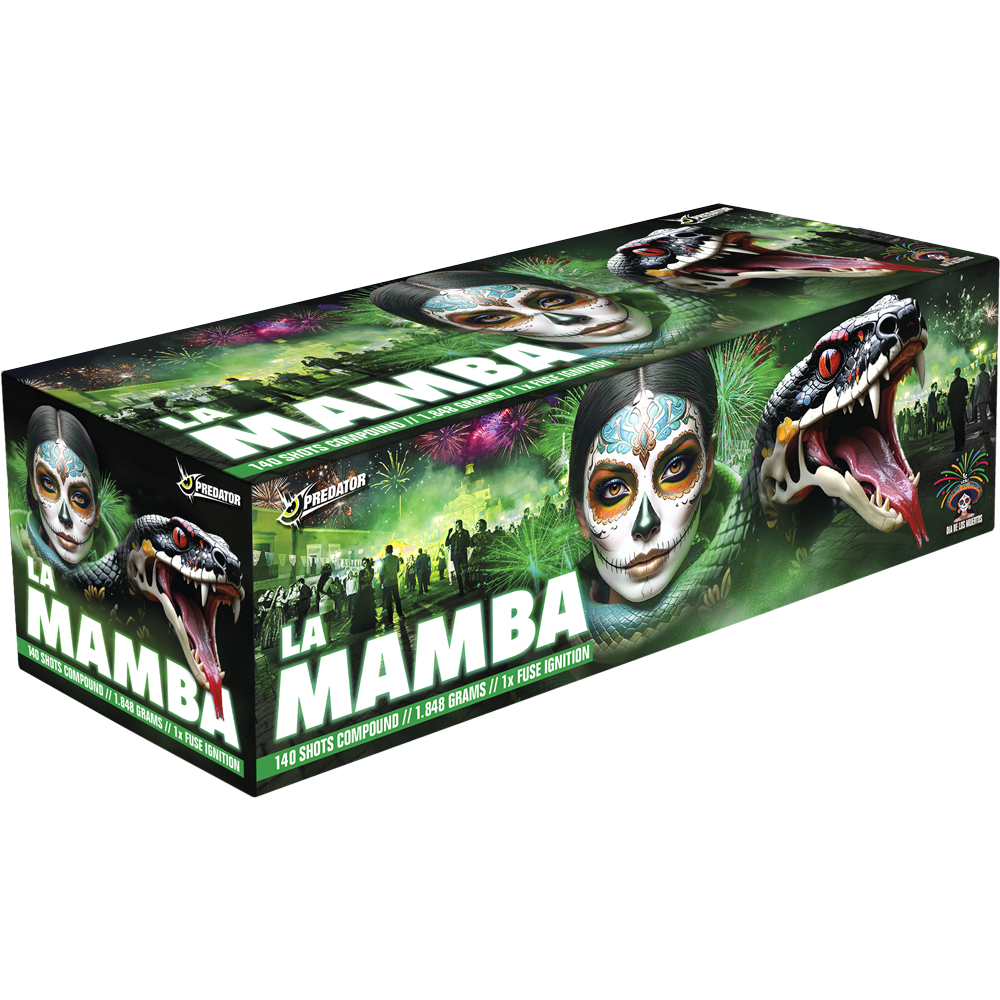 Feuerwerk La Mamba Premium-Batterie, 140 Schuss (ca. 72 Sekunden)