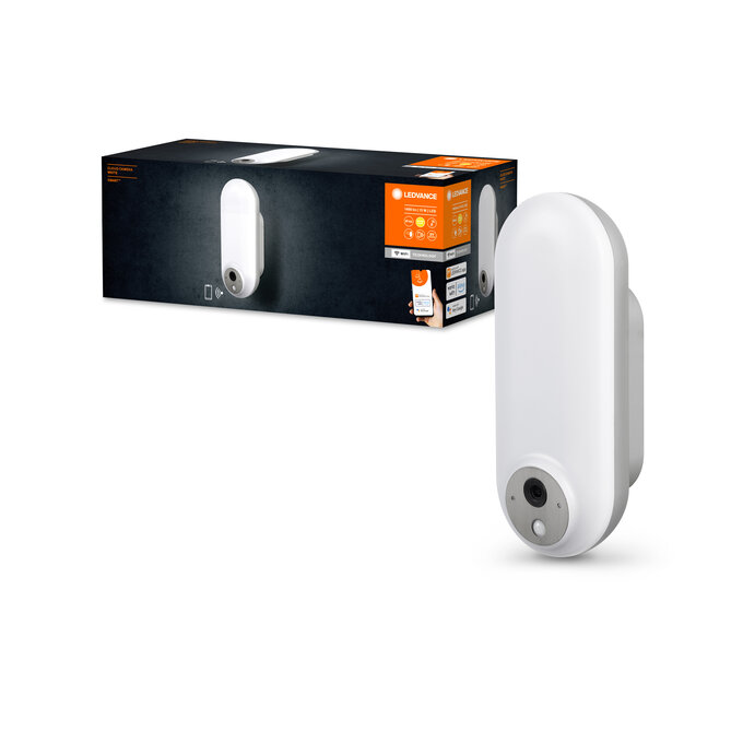 LEDVANCE SMART+ WiFi Cloud Cam LED Außenwandleuchte mit Überwachungskamera, 15 W, 1000 lm, 3000 K, WLAN, Bewegungsmelder, IP44, Weiß LEDVANCE SMART+ WiFi Cloud Cam LED Außenwandleuchte mit Überwachungskamera, 15 W, 1000 lm, 3000 K, WLAN, Bewegungsmelder, IP44, Weiß