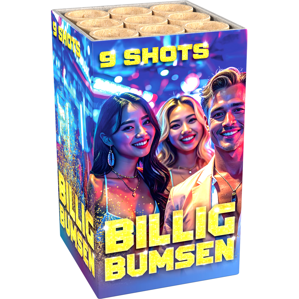 Feuerwerk Billig Bumsen-Batterie, 9 Schuss Feuerwerk Billig Bumsen-Batterie, 9 Schuss